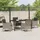 vidaXL 5-teiliges Garten-Essset mit Kissen Hellgrau Poly-Rattan