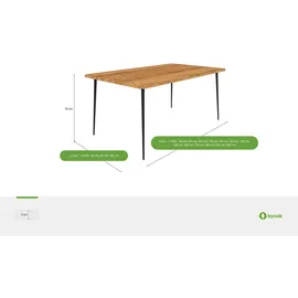 byoak Esstisch Kernbuche, Holz, Echtholz,Kernbuche, 80x78x200 cm, Esszimmer, Tische, Esstische