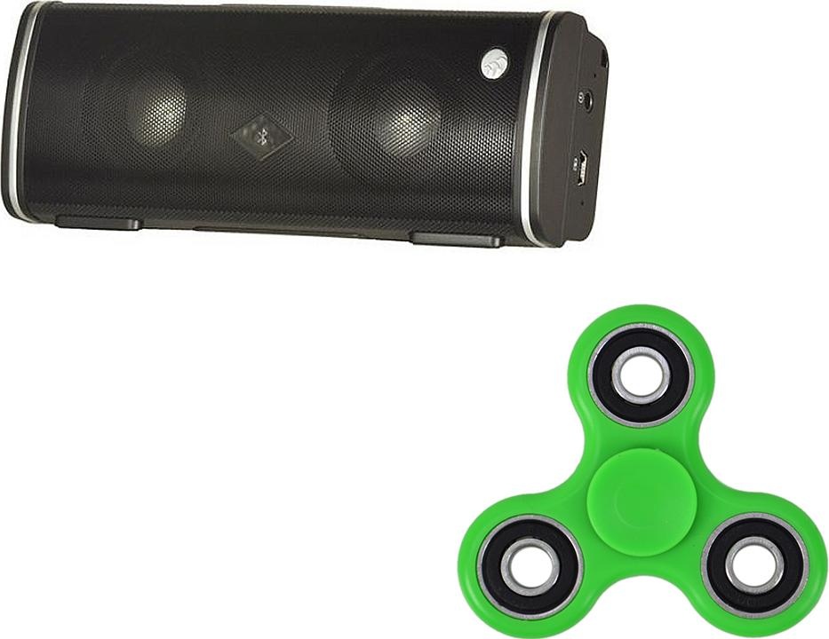 Albrecht MAX-treme Bluetooth-Lautsprecherpaket und Spinner PNI Speedy Green Geschenk (12 h, Akkubetrieb), Bluetooth Lautsprecher, Schwarz