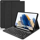 Hofsos für Samsung Tab A8 Hülle mit Tastatur - Schutzhülle mit Pencil Halter Wireless Abnehmbare Tastatur (Deutsches QWERTZ) für Samsung Galaxy Tab A8 10.5 2022 (SM-X200/X205/X207) (Schwarz)