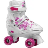 ROCES Quaddy 3.0 Girl Größenverstellbarer Kinder-Rollschuh, White-pink,