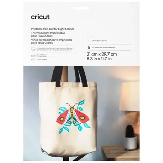 Cricut bedruckbares Transferfolie Textil Vinyl – 5 Blatt – A4 – Wasserfest – Tintenstrahldrucker geeignetes Vinyl HTV -Aufkleberpapier – kompatibel mit Cricut (Für helle Stoffe)