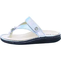 Finn Comfort Alexandria-S Damen Zehensteg Pantolette silber Effektleder :