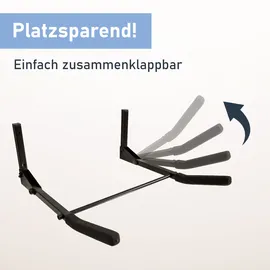 Lemodo Fahrrad Wandhalterung klappbar mit Ablagenetz schwarz