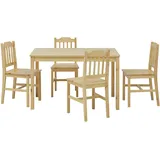 Home Affaire Essgruppe »Chur«, (Set, 5 tlg.), gefertigt aus massivem Kiefernholz, beige