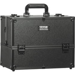 VEVOR Kosmetikkoffer mit 6 abnehmbaren Aufbewahrungsfächern Make Up Tasche aus ABS + Aluminiumrahmen robust verschleißfest Schminkkoffer Schminktasche Kosmetikbeutel Make-up-Organizer 370x230x287mm