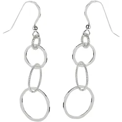 Zeeme Silber Ohrringe Silber 925 mit Ring-Motiv 52mm lang