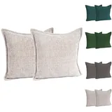 Mojawo 2er Chenille Kissenbezug 45x45cm-m702739-grün-var