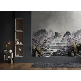 Marburg Fototapete Floral Modern 3,4 m x 2,12 m Grau FSC®