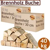 Flameup - Brennholz Kaminholz Holz 40 kg Für Ofen und Kamin Kaminofen Feuerschale Grill Buche Feuerholz Buchenholz Holzscheite Wood 30 cm