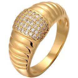 Elli Zirkonia Statement Goldfarben Ringe   Damen 