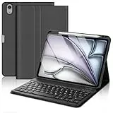 WINCHKING Hülle mit Tastatur für iPad Air 11 Zoll (M4/M3/M2) 2026/2025/2024, Bluetooth Tastatur Hülle für iPad Air 5/4 gen und Pro 11 4/3/2/1 Gen, Abnehmbarer Mit Qwertz Layout (Schwarz)