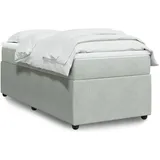 vidaXL Boxspringbett mit Matratze Hellgrau 140x200 cm Samt