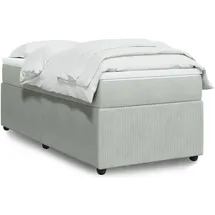 vidaXL Boxspringbett mit Matratze Hellgrau 140x200 cm Samt