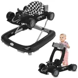 ib style Babywalker Speedster 2in1, Gehfrei, abnehmbare Lauflernhilfe Baby, Höhenverstellbar, Schwarz