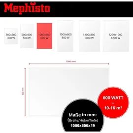 Mephisto Infrarot Heizung Wand- Standheizung energiesparend Elektroheizung inkl. Thermostat WIFI APP Steuerung 600W, inkl. Wandmontage-Set