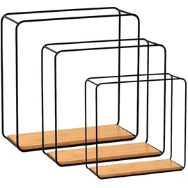 berlinlodge Wandregal Hängeregal 32 x 32 x 12 cm Schwarz