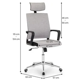 Idimex Herry Drehstuhl Polyester Grau