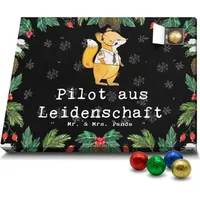 Mr. & Mrs. Panda Schoko Adventskalender Pilot Leidenschaft - Schwarz - Geschenk, Schokoladen Adventskalender, Rente, Beruf, Ausbildung, Kollegin, F... - Schwarz