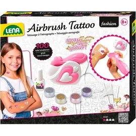Lena Airbrush Tattoo Studio mit 100 Schablonen und 4 Glitter Farben