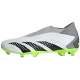 Adidas Unisex Predator Accuracy.3 Laceless Firm Ground Boots Fußballschuhe, FTWR White/core Black/Lucid Lemon, 44 2/3 EU