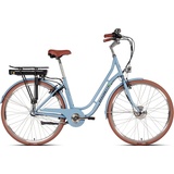 Saxonette E-Bike SAXONETTE "Saxonette Style Plus 2.0" E-Bikes Gr. 45 cm, 28 Zoll (71,12 cm), blau (powder blue glänzend) E-Bikes Pedelec, Elektrofahrrad für Damen u. Herren, Cityrad