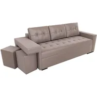 BROMARKT Schlafsofa TORSA - Sofa mit Schlaffunktion und Bettkasten und Zwei Hocker, Bettsofa, Couchgarnitur, Couch, Sofagarnitur, Bett (Links, h85 x t99 x b260 cm, Kronos 27 Hellrosa)