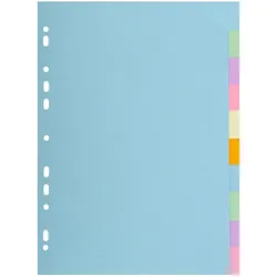 Exacompta 2610E 25x Register A4+ aus Recyclingkarton 170g, 10 Taben, Pastell - Farben pastell sort.