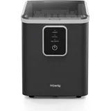 h.koenig Eiswürfelmaschine KUB12 – 12 kg in 24 Stunden, 2 Eiswürfelgrößen, tragbar, kompakt, leise, 1 l, Eiswürfel in 6 Minuten, Eisschaufel - Schwarz