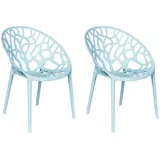 LC Garden Vomo 2er Set) Gartenstühle Blau Stapelstühle Kunststoff stapelbar