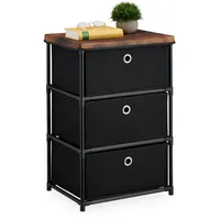 Relaxdays Kommode 65 x 43 x 33 cm Schwarz/Braun