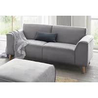 Andas 2-Sitzer »Janek«, mit Federkern und Keder in scandinavischem Design, grau