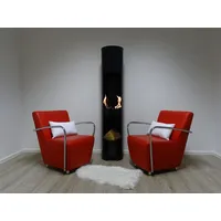 Ethanol & Gelkamin Gel Kamin Modell Hightower XL Schwarz mit Holzfach - Schwarz