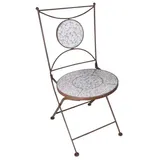 Esschert Design Gartenstuhl aus Schmiedeeisen und Keramik