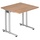 Hammerbacher Schreibtisch nussbaum quadratisch, C-Fuß-Gestell silber 80,0 x 80,0 cm