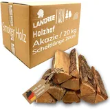 Landree Akazie Smoker-Holz 20kg - 20cm Scheitlänge - Robustes Räucherholz für Intensive Aromen, naturbelassen & langlebig, Qualität aus Schleswig Holstein