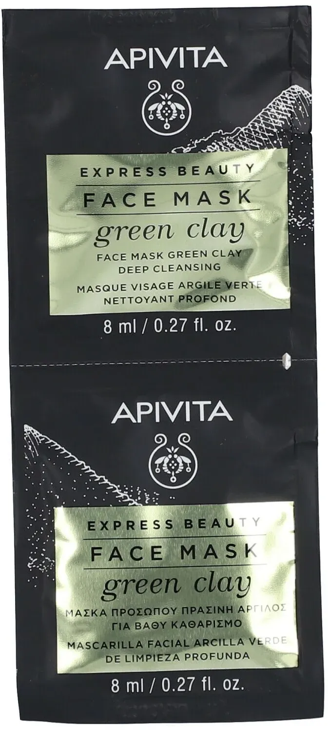 Apivita Express Beauty Tief reinigende Gesichtsmaske mit grüner Tonerde