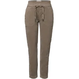 STREET ONE Cordhose STREET ONE, Damen, Gr. 42, Länge 28, braun (bark braun), Web, 98% Baumwolle, 2% Elasthan, unifarben, loose fit knöchelfrei, Hosen Cordhose, Middle Waist