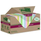 Post-it Post-it® Super Sticky Recycling Notes Haftnotizen extrastark farbsortiert, 18 Blöcke