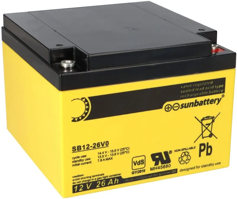 SUN Battery SB12-26V0 AGM Akku 12V 26Ah Blei-Akku mit VDS