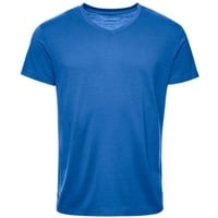 Kaipara - Merino Sportswear Funktionsshirt Merino Shirt Herren Kurzarm Regularfit V-Neck 200 (1-tlg) aus reiner Merinowolle Made in Germany blau XL