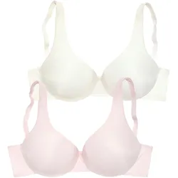 T-Shirt-BH NUANCE, Damen, Gr. 75, Cup B, bunt (rosé, creme), Microtouch, Obermaterial: 85% Polyamid, 15% Elasthan, klassisch, BHs T-Shirt-BH Bügel-BH BH BH-Set, mit Bügel und nahtlosen, doppellagigen Cups