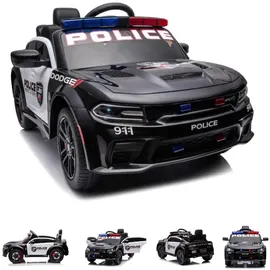 ES-Toys Dodge Polizei Elektroauto schwarz (12 V)