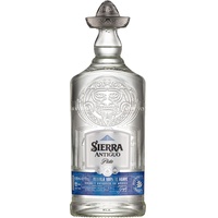 Sierra Antiguo Plata (1 x 700 ml) – reiner Tequila Blanco aus 100 % Blaue Weber Agave – Tequila mit klarer Agaven- und Zitrus-Note – ideal für Cocktails wie Margaritas – 40 % Alk.