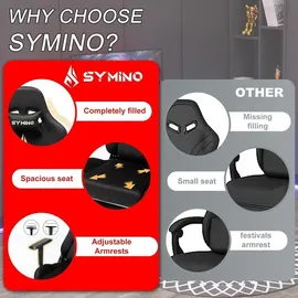 luxuskollektion Symino Gaming-Stuhl Schwarz PC