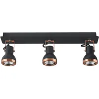 Beliani Deckenlampe Schwarz / Kupfer 3-flammig In Matt Verstellbar Industrie Look Modernes Design -