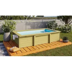 Karibu Triton - 305 x 182 cm - kesseldruckimprägniert inkl. gratis Pool-Pflegeset (Gesamtwert 69 €) & 10% Frühbucher-Rabatt