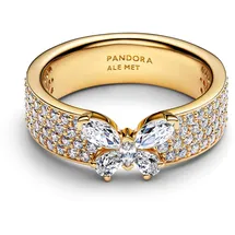 Pandora Timeless Funkelnder Schmetterling Markanter Ring mit 14K vergoldeter Metalllegierung und Zirkonia, Größe: 56, 164270C01-56