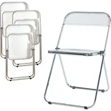 [en.casa] Klappstuhl Pornainen 4er Set Transparent