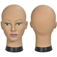 ErSiMan Weibliches Mannequin für Kosmetikerausbildung, Kopf ohne Haare, Mannequin-Kopf für Perücken-Herstellung, Hut-/Brillen-Präsentation, Friseur-Übungskopf, Puppenkopf mit Klemme, 12-A
